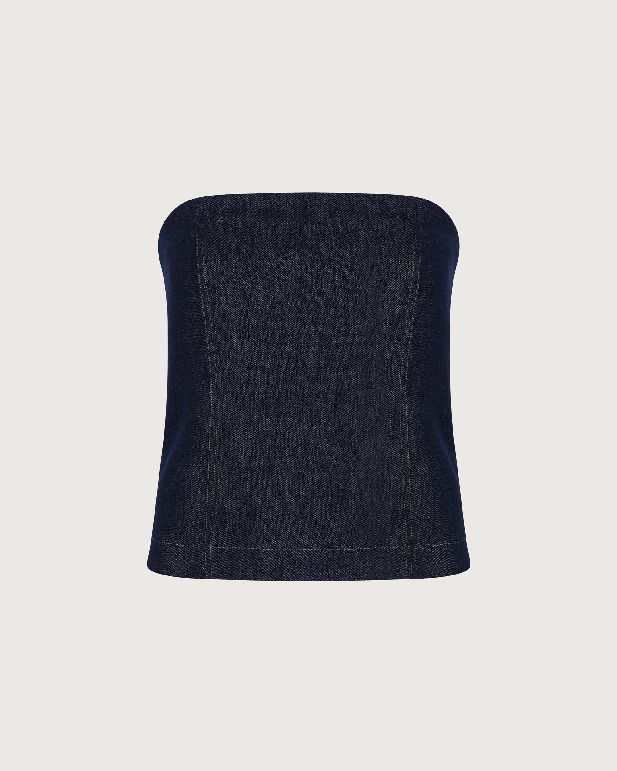 Brunello Cucinelli Bustier Denim blu  MB125EO909 C001 