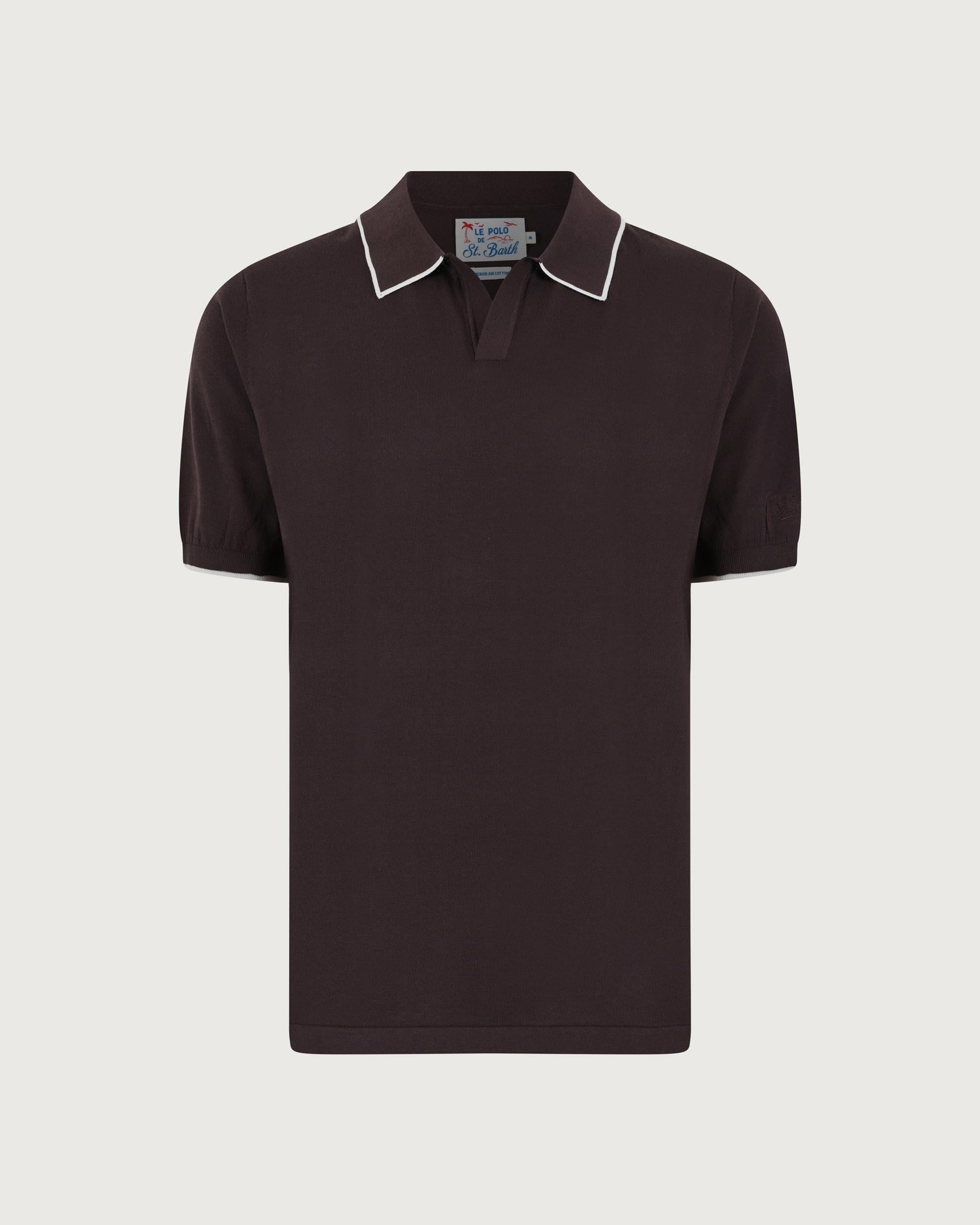 MC 2 SAINT BARTH Polo   SLOAN CONTRAST COTTON 18 BROWN 