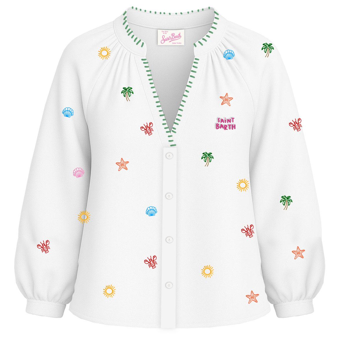 MC 2 SAINT BARTH Camicia   LIONA COTTON ALLOVER SEA 01 EMB 