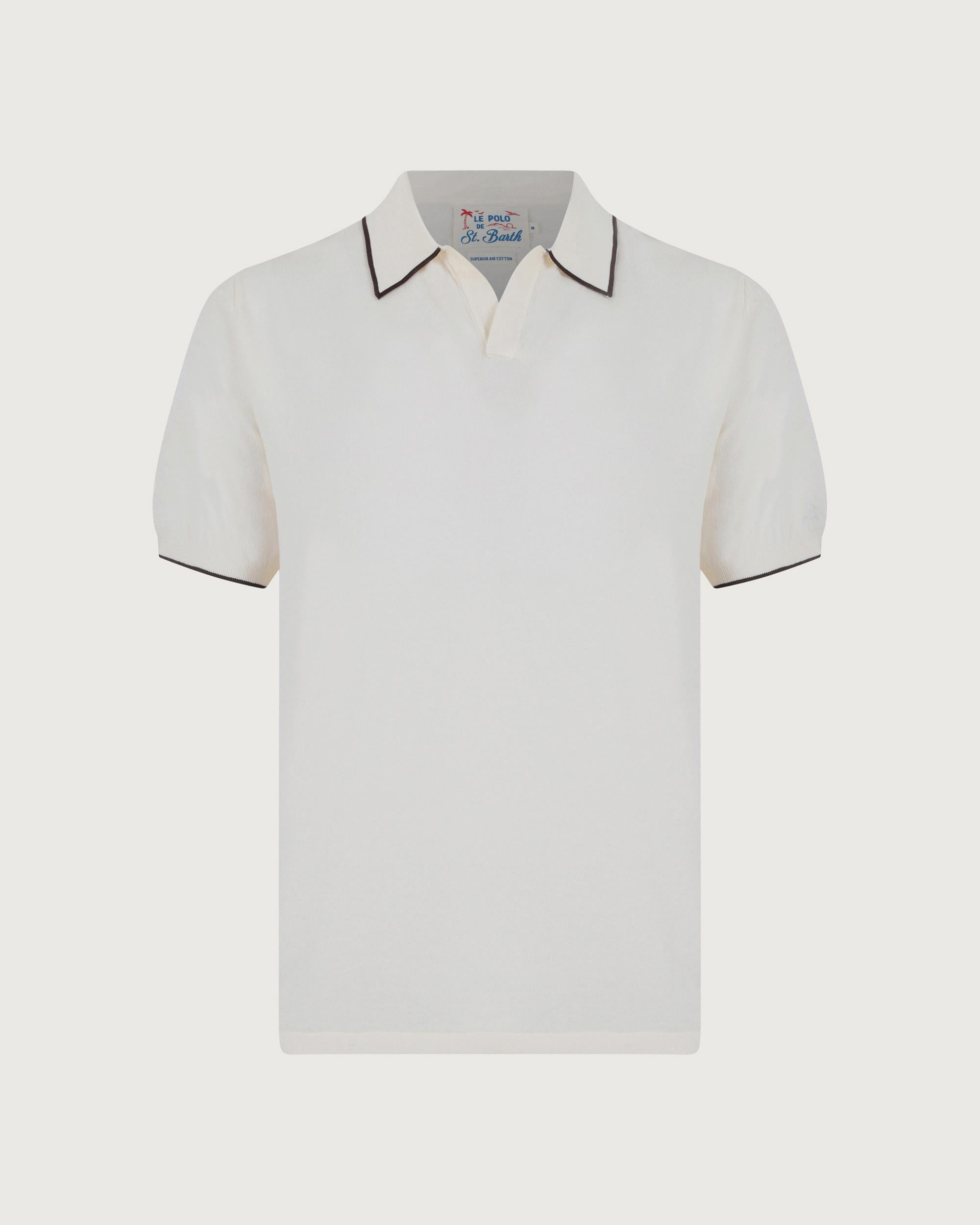 MC 2 SAINT BARTH Polo   SLOAN CONTRAST COTTON 10L CREAM 