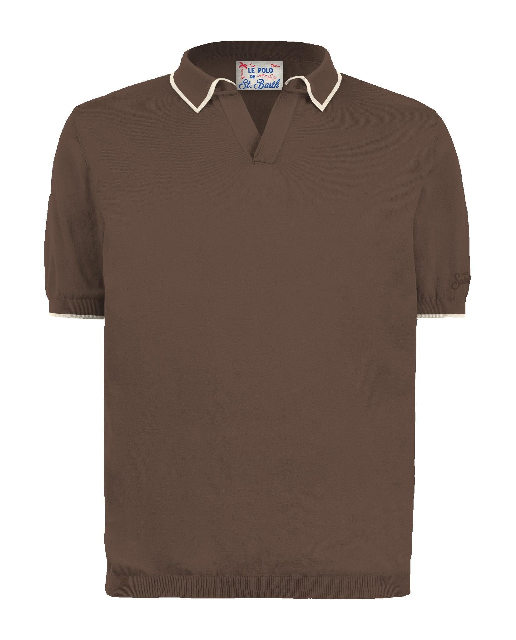 MC 2 SAINT BARTH Polo   SLOAN CONTRAST COTTON 18 BROWN 