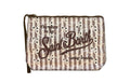MC 2 SAINT BARTH Pochette   ALINE SANGALLO STRIPED COTTON MINI FLOWERS EM 