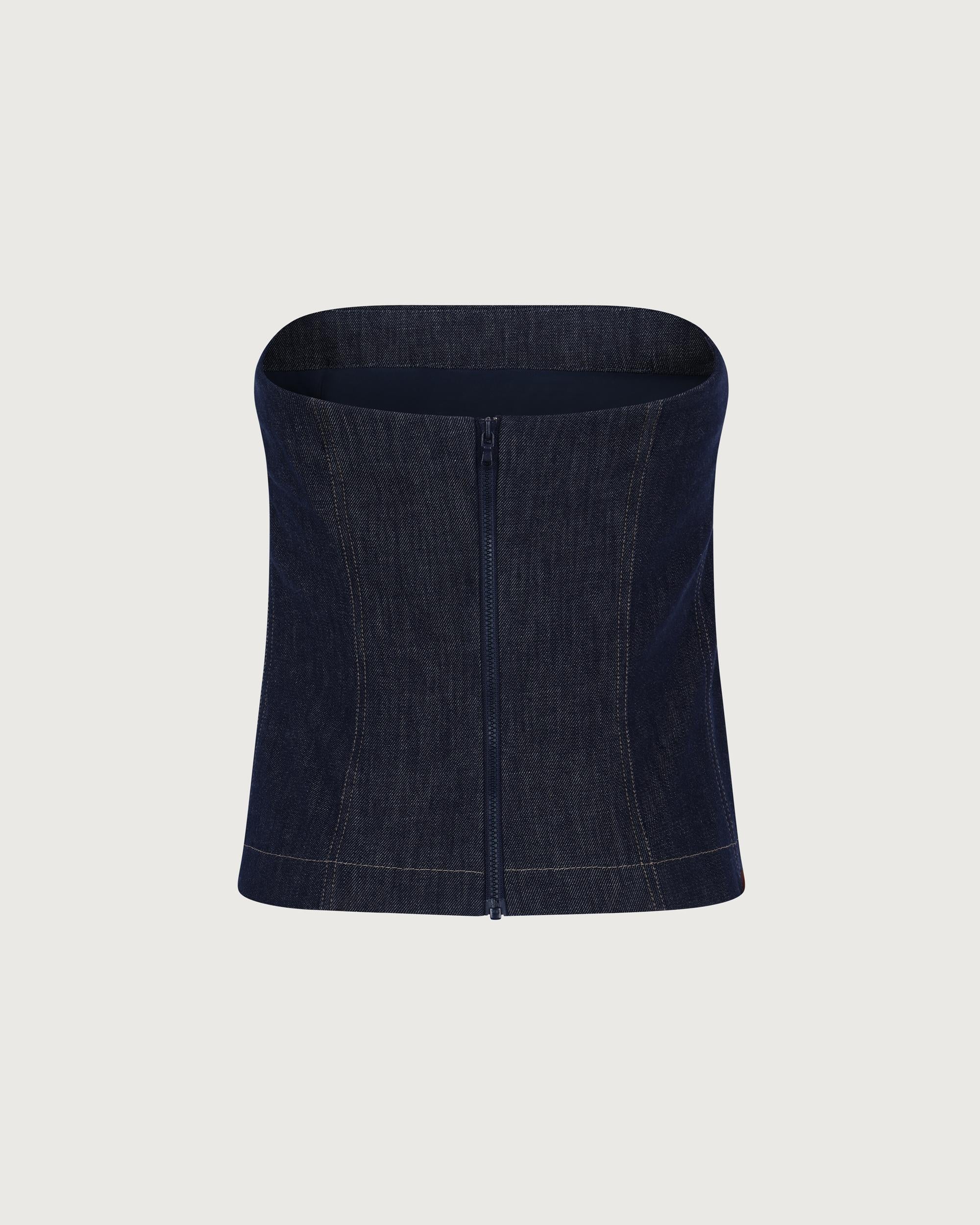 Brunello Cucinelli Bustier Denim blu  MB125EO909 C001 