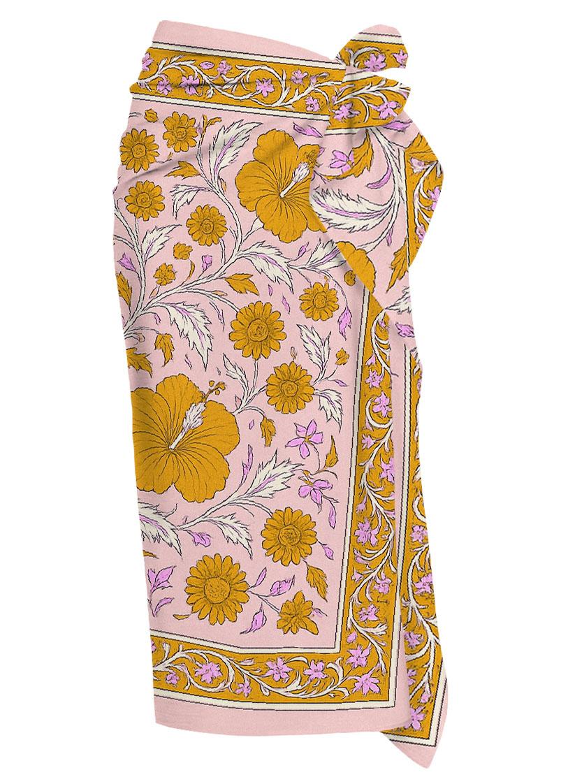 MC 2 SAINT BARTH Pareo   THAITI SILK VOILE HIBISCUS RAJAH 20 