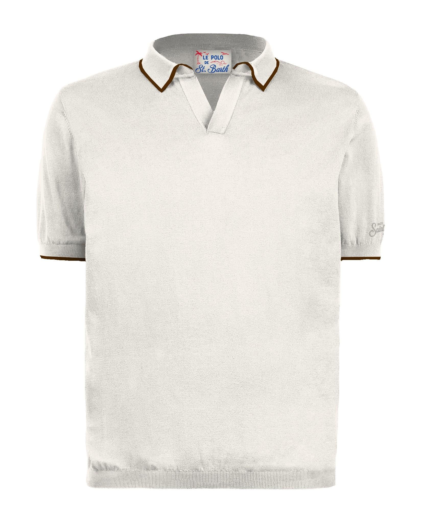 MC 2 SAINT BARTH Polo   SLOAN CONTRAST COTTON 10L CREAM 