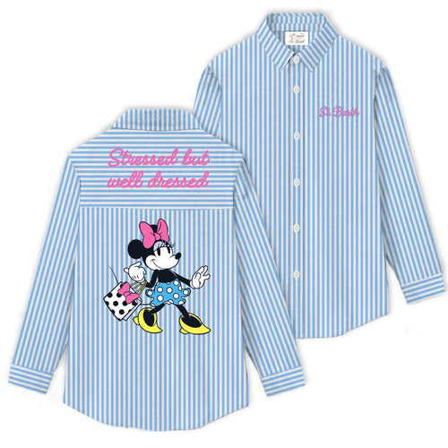 MC 2 SAINT BARTH Camicia   BRIGITTE EMBRY COTTON STRIPES V MINNIE DRESSE 