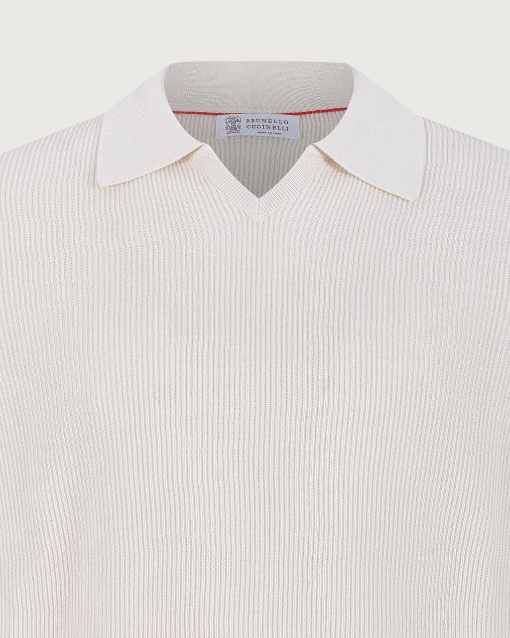Brunello Cucinelli Polo English white+nocciola  M29400015 CSG56 