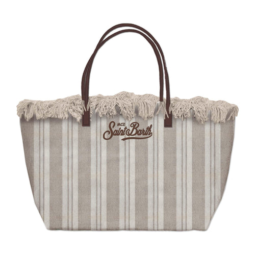 MC 2 SAINT BARTH Borsa   CITY BAG MID FRINGE DOUBLE STRIPES V 1118 EMB 