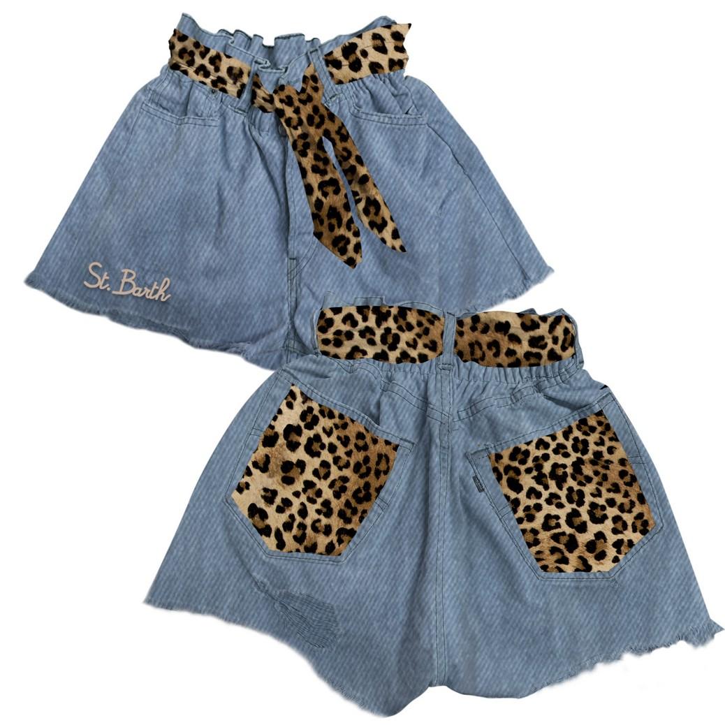 MC 2 SAINT BARTH Shorts   ARIZONA DENIM COTTON PASTEL LEOPARD 