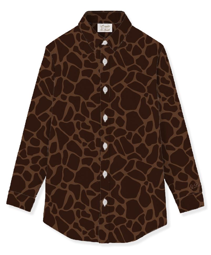 MC 2 SAINT BARTH Camicia   BRIGITTE SILK VOILE GIRAFFE SKIN 18 